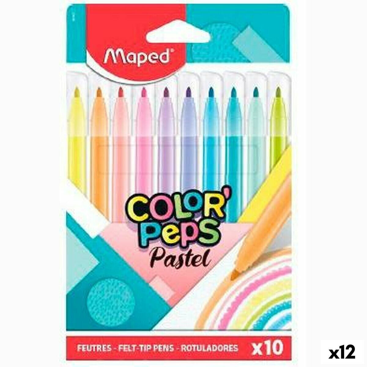 Set of Felt Tip Pens Maped Color' Peps Multicolour 10 Pieces (12 Units)