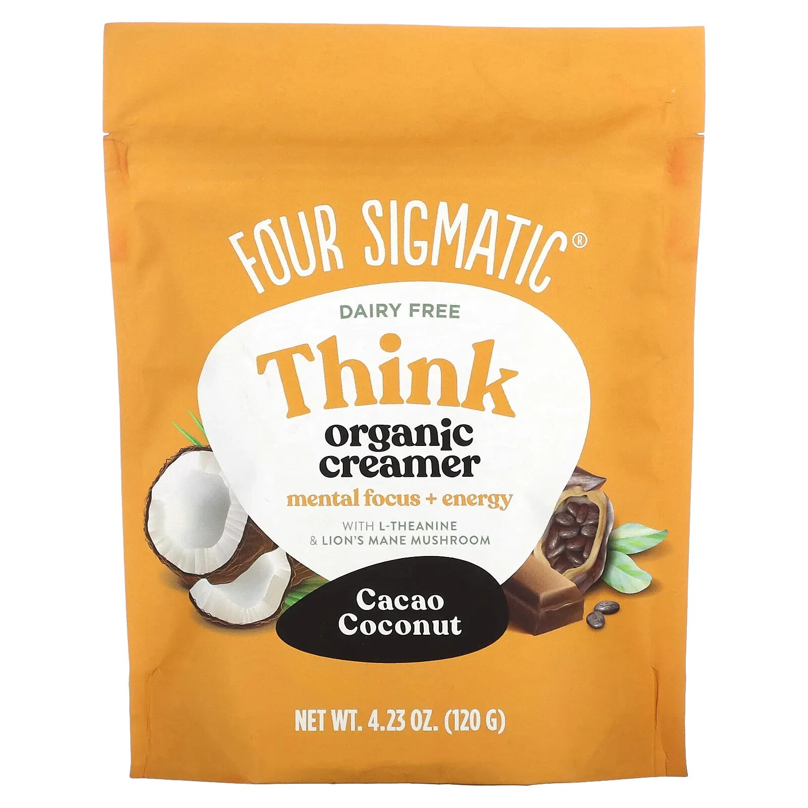 Four Sigmatic, органические сливки, не содержащие молочных продуктов, какао и кокос, 120 г (4,23 унции)