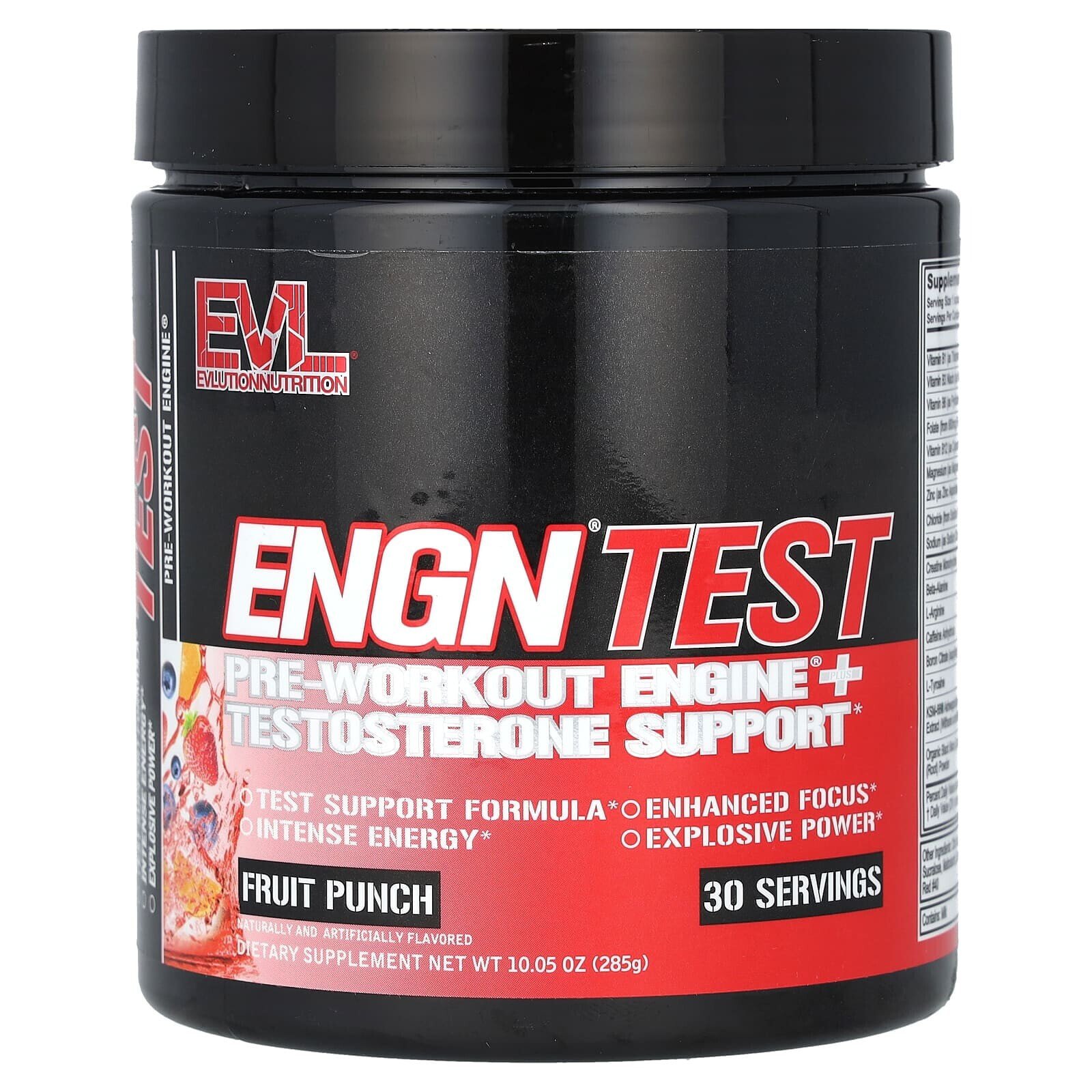 ENGN Test, Pre-Workout Engine + Testosterone Support, Fruit Punch, 10.05 oz (285 g)