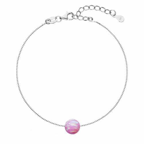 Женский браслет Evolution Group Gentle bracelet with pink synthetic opal 13019.3 pink
