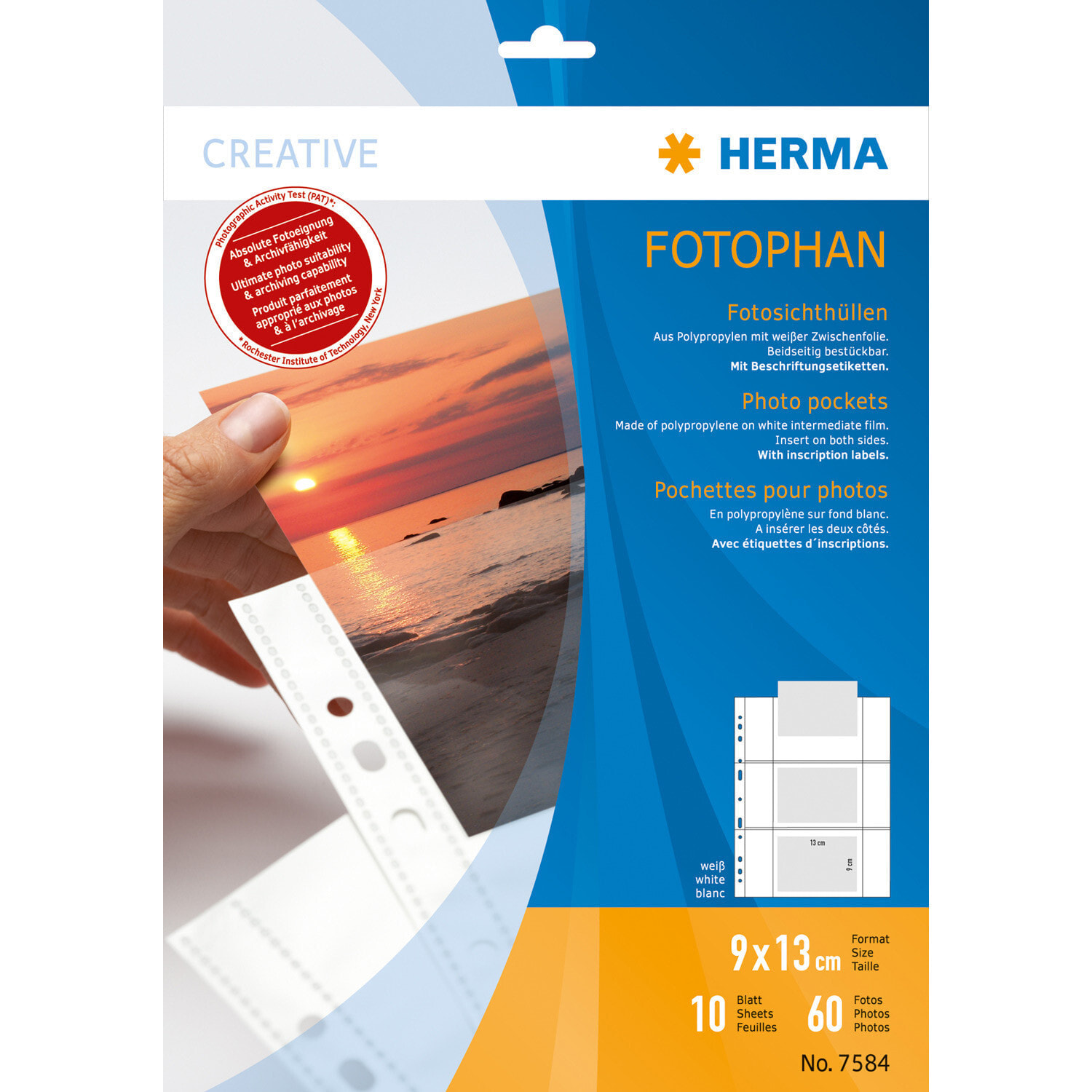 HERMA 7584 файл для документов 90 x 130 mm Полипропилен (ПП) 10 шт