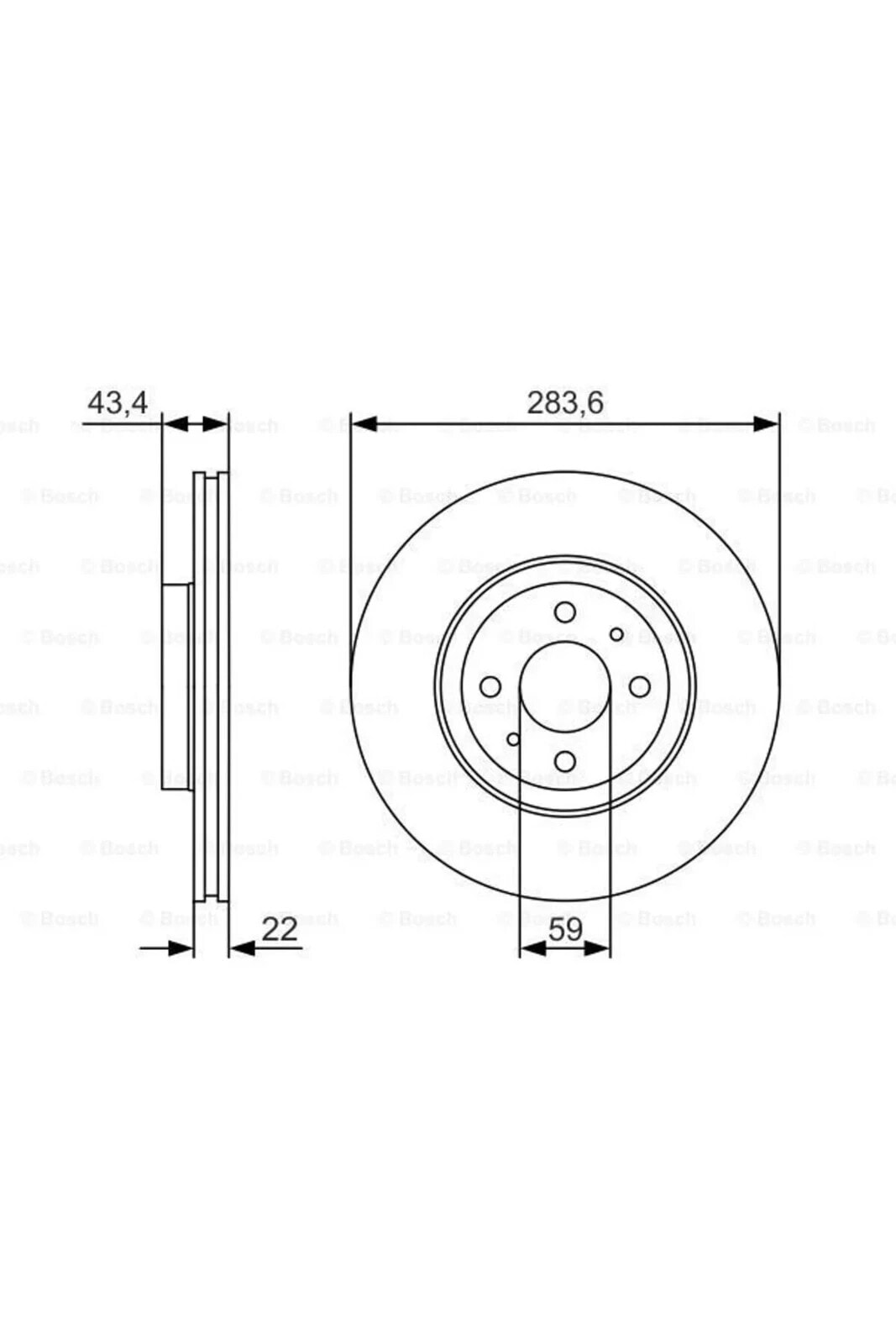 FREN DİSKİ ÖN 4 BİJON 283,6 MM ALFA ROMEO 155 1.7 T.S. 16V 96-97, 155 2.5 TD 93-97, FIAT BRAV 27053