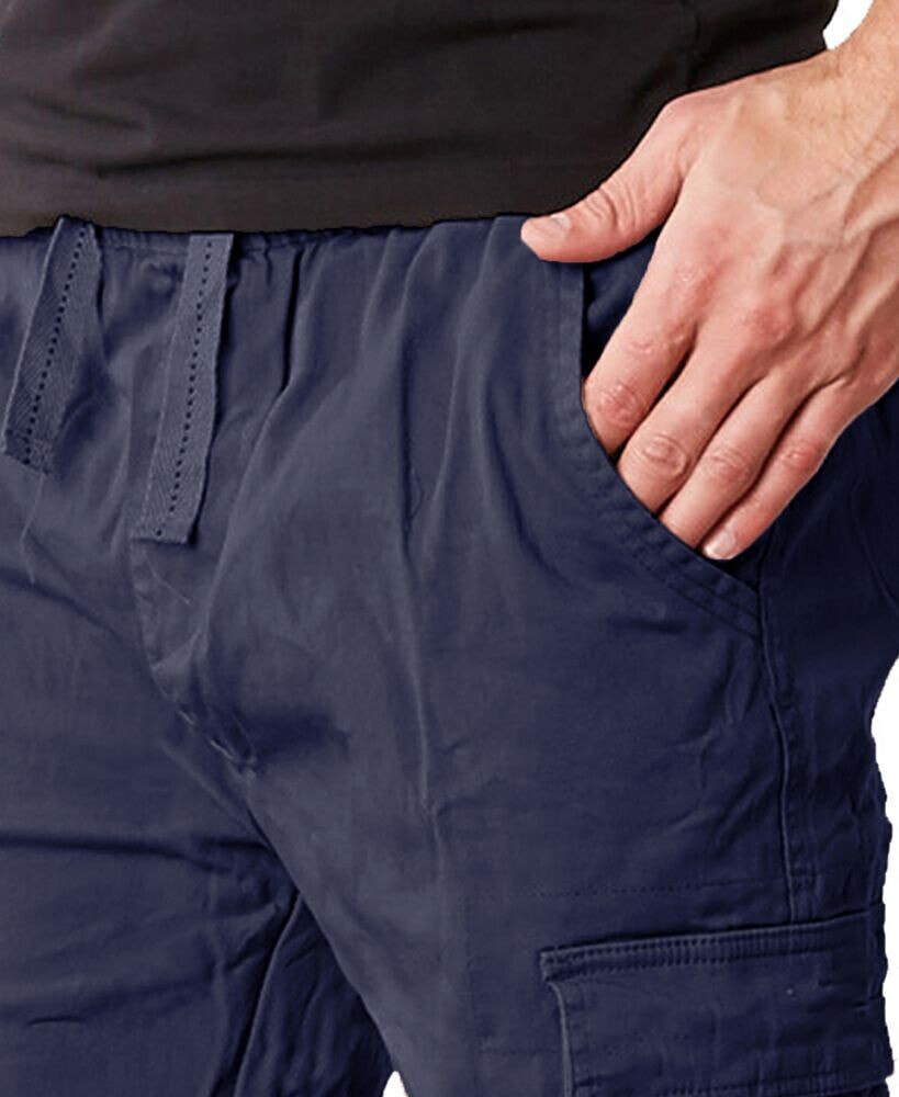 Men's Slim Fit Stretch Cargo Jogger Pants, Pack of 2 Galaxy by Harvic Цвет:  Olive, Navy; Размер: XL купить от 8819 рублей в интернет-магазине MALL