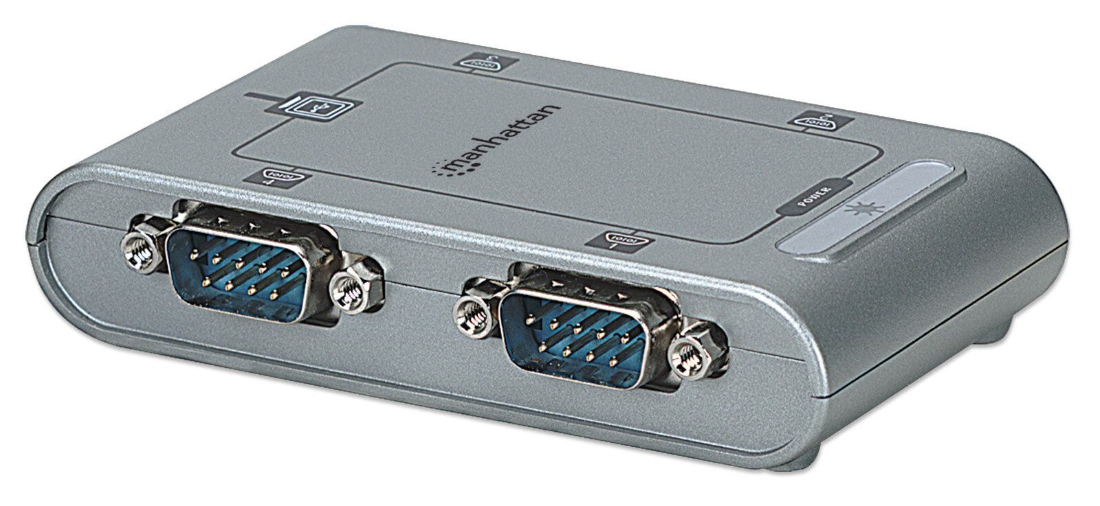 Manhattan 151047 кабельный разъем/переходник USB type-B 4 x RS-232 9-pin Серебряный