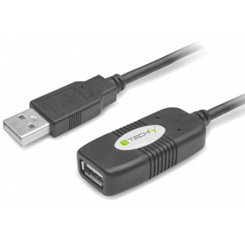 Techly IUSB-REP10TY USB кабель 10 m 2.0 USB A Черный