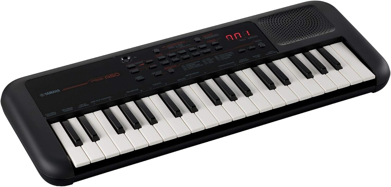 Yamaha PSS-A50 Keyboard Black - Portable High Quality Mini Keyboard with Great Sound and Great Effects - Lightweight Keyboard with USB MIDI Connection and Mini Headphone Jack