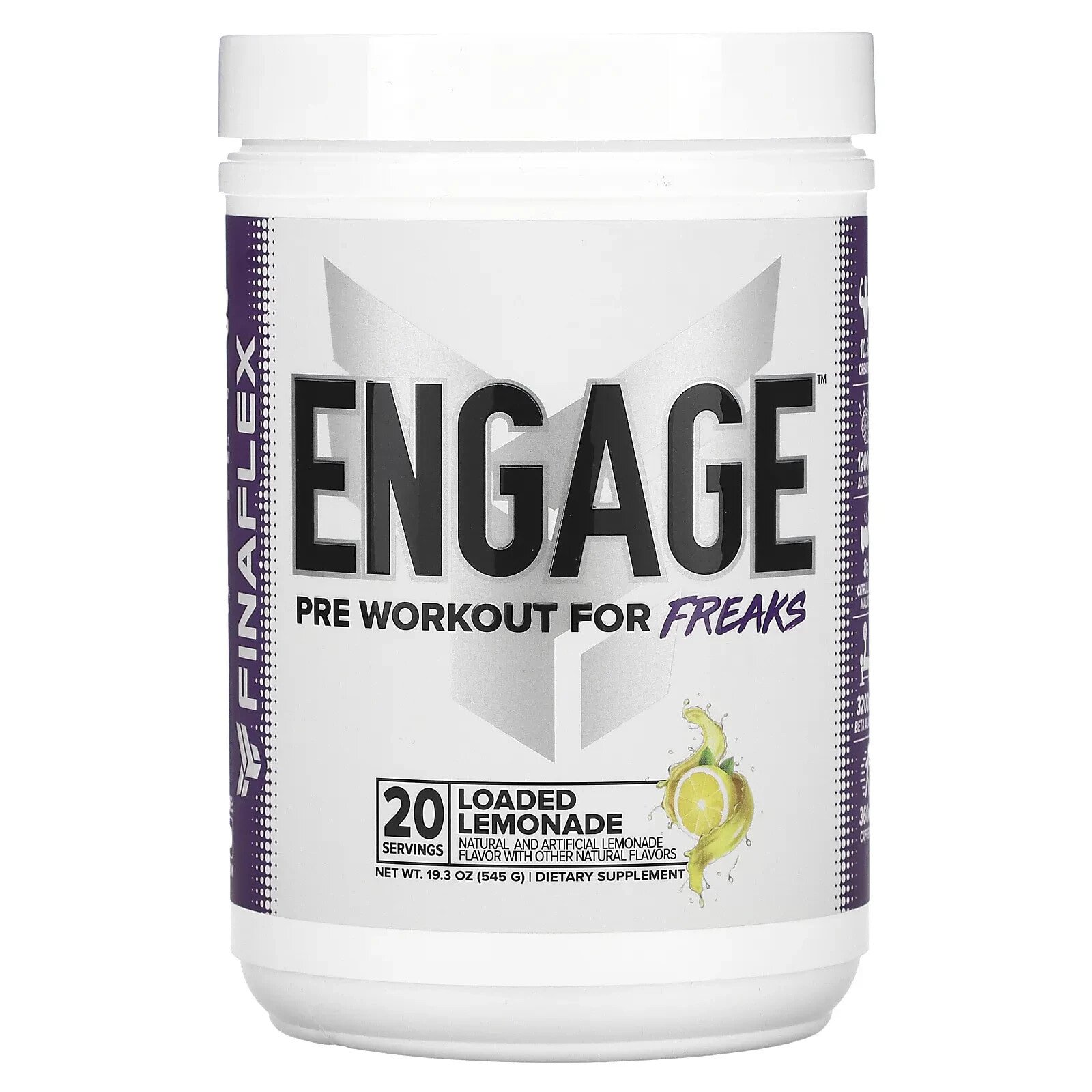 Engage, Pre Workout For Freaks, Loaded Lemonade, 19.3 oz (545 g)