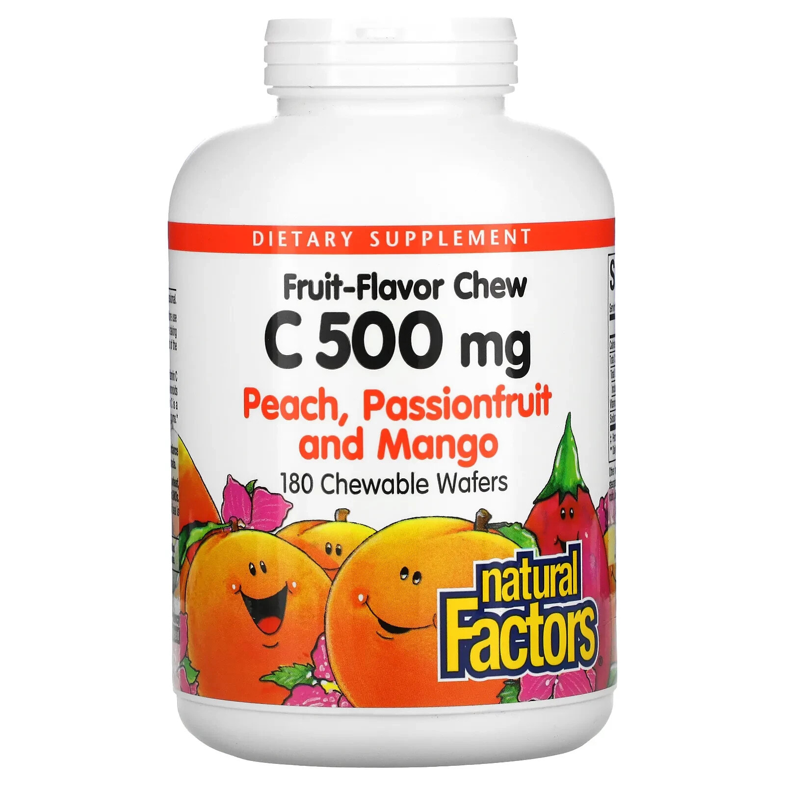 Fruit-Flavor Chew Vitamin C, Tangy Orange, 500 mg, 90 Chewable Wafers