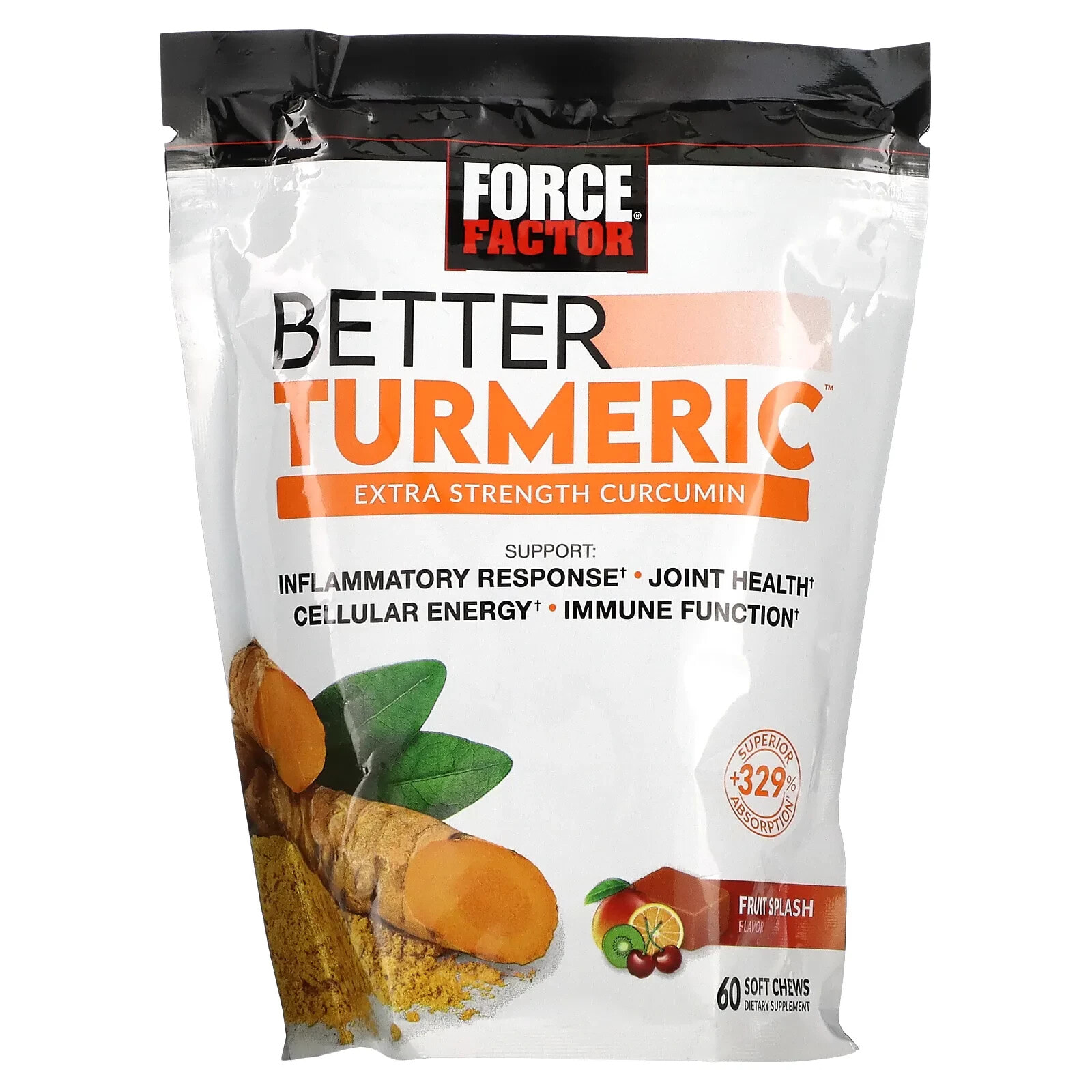 Better Turmeric, Extra Strength Curcumin, Fruit Splash, 60 Soft Chews