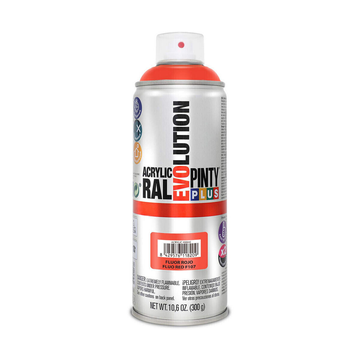 Spray paint Pintyplus Evolution F107 400 ml Fluorescent Red