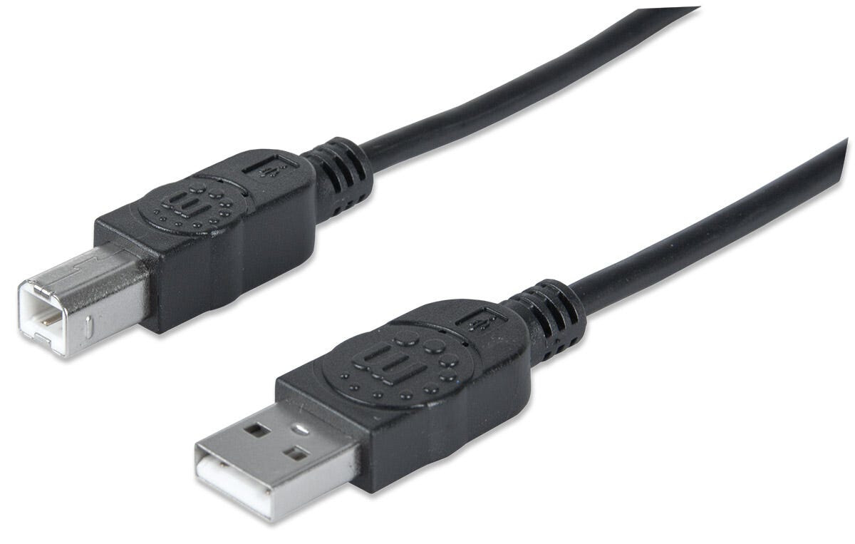 Manhattan USB A/USB B 1m USB кабель 2.0 Черный 306218