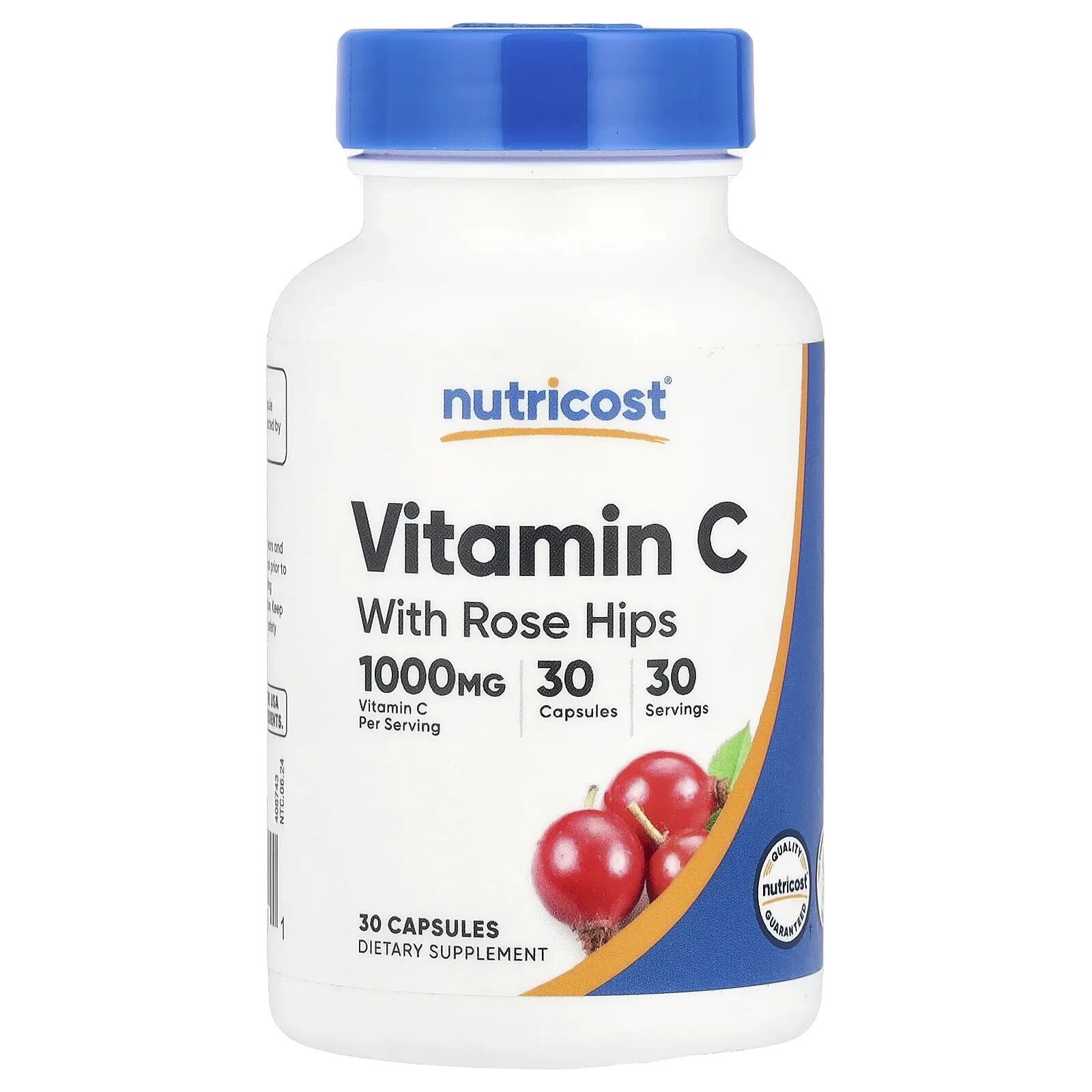 Vitamin C With Rose Hips, 30 Capsules