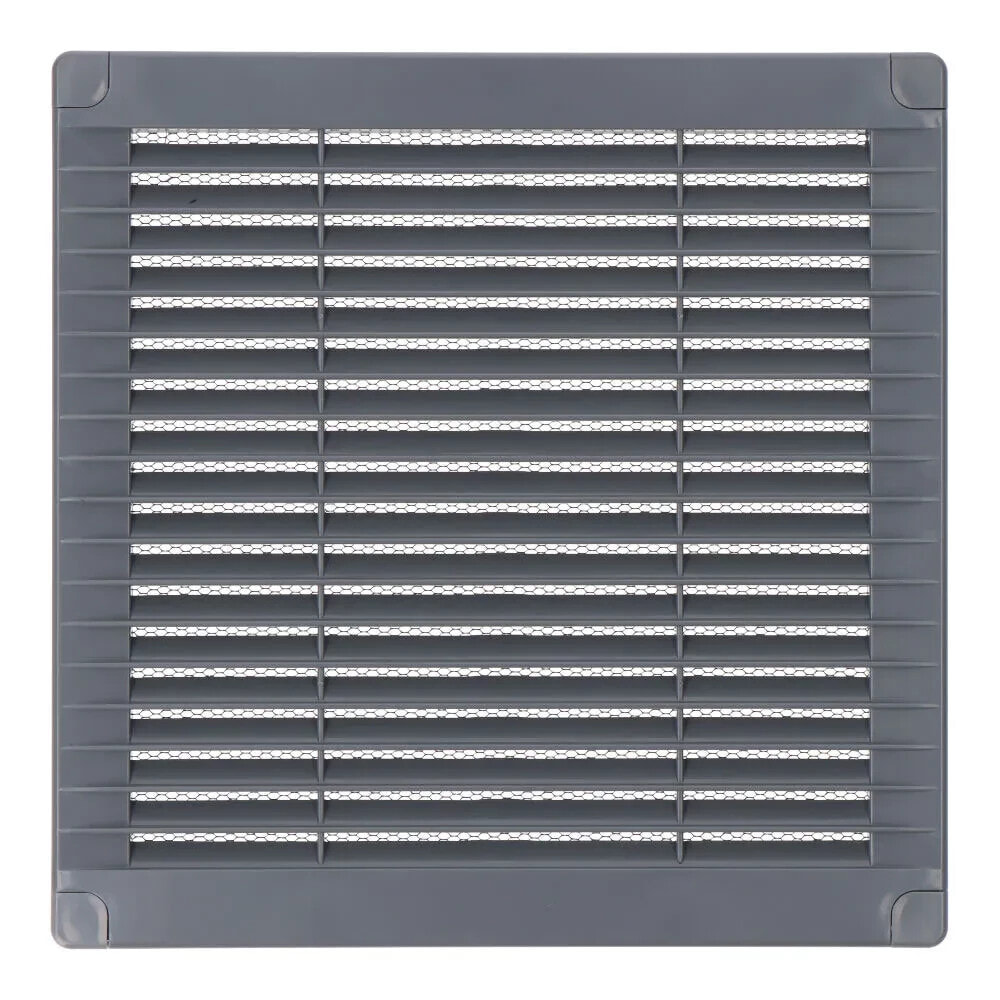 EDM Square ventilation grille with plugs and mosquito net ABS 200x200x7 mm