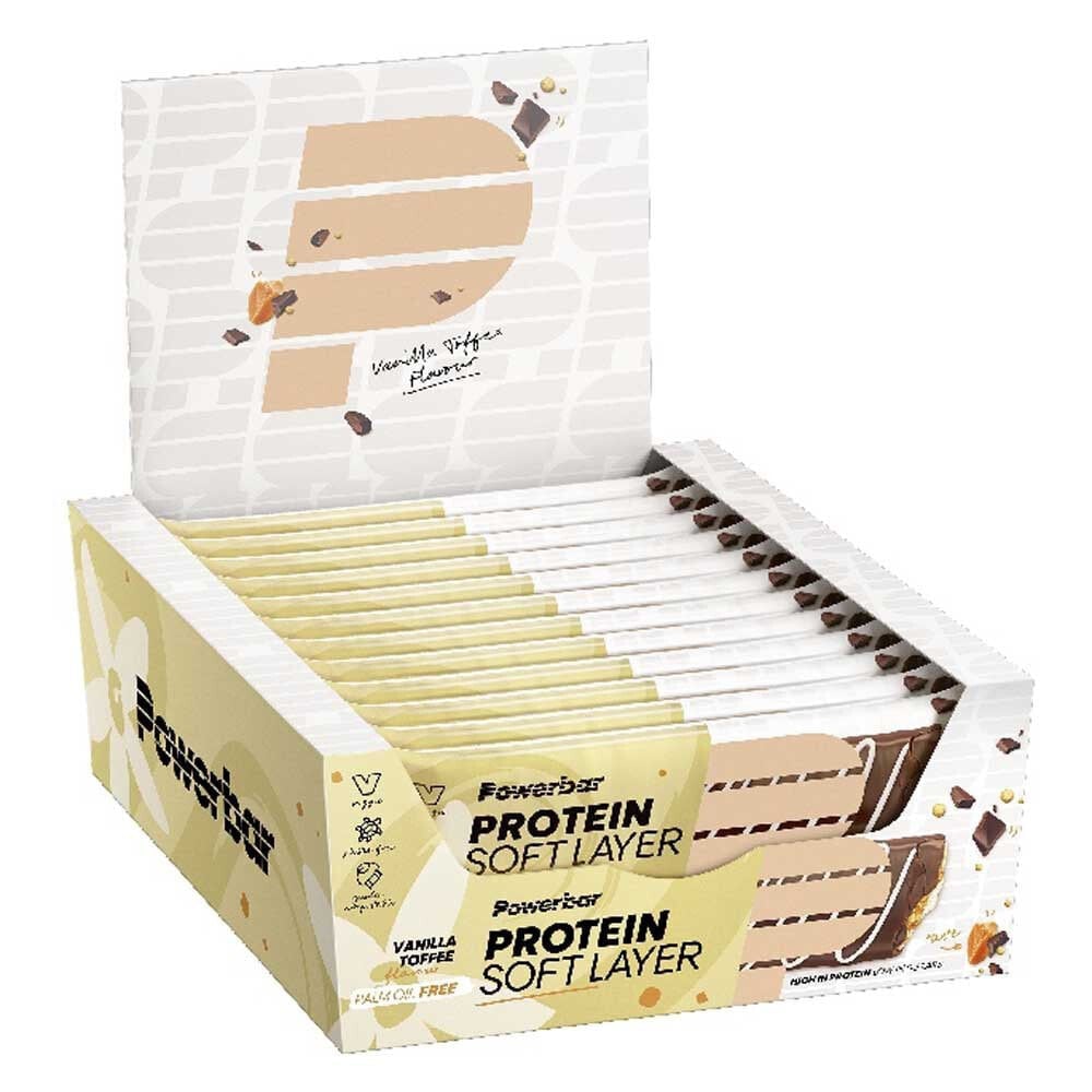 POWERBAR Protein Soft Layer Vanilla Toffee 40g Protein Bars Box 12 Units
