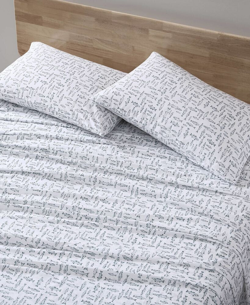 Eddie Bauer 200-Thread Count Cotton Percale Sheet Set, Queen