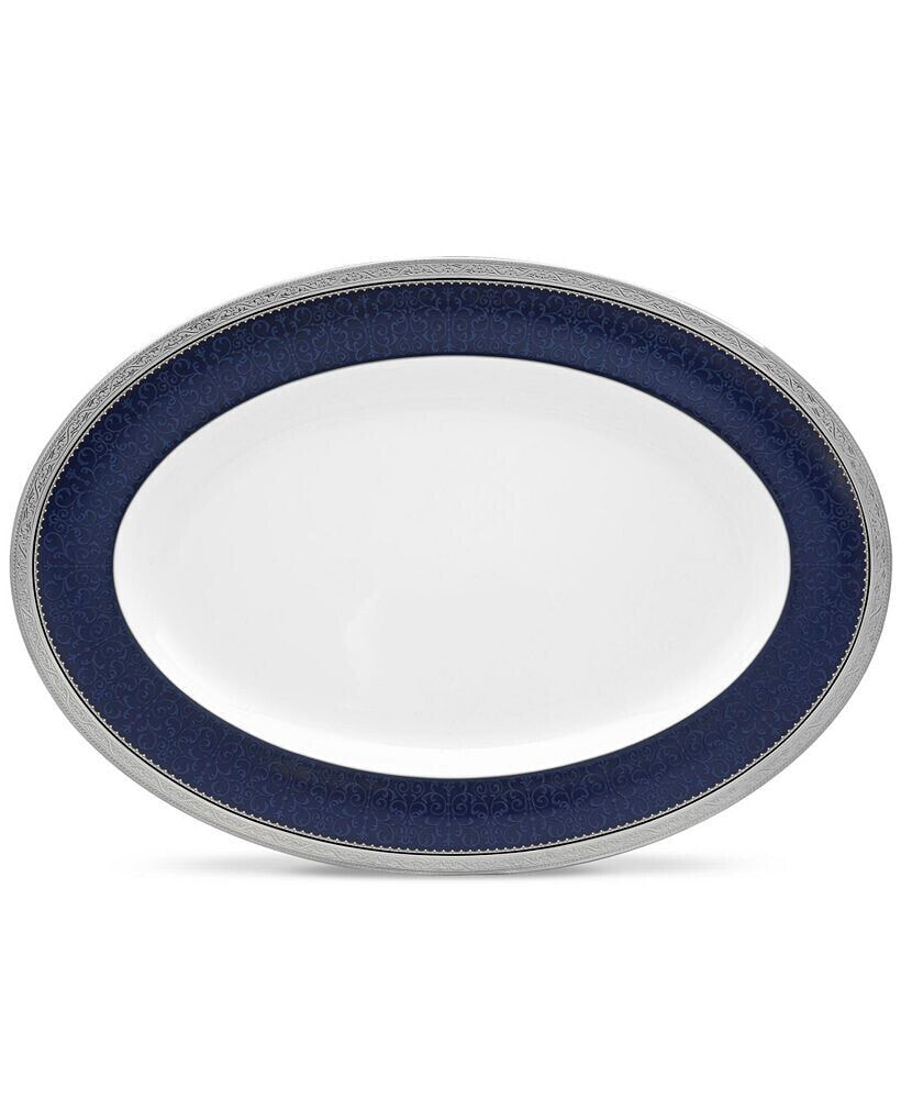 Noritake odessa Cobalt Platinum Oval Platter, 16