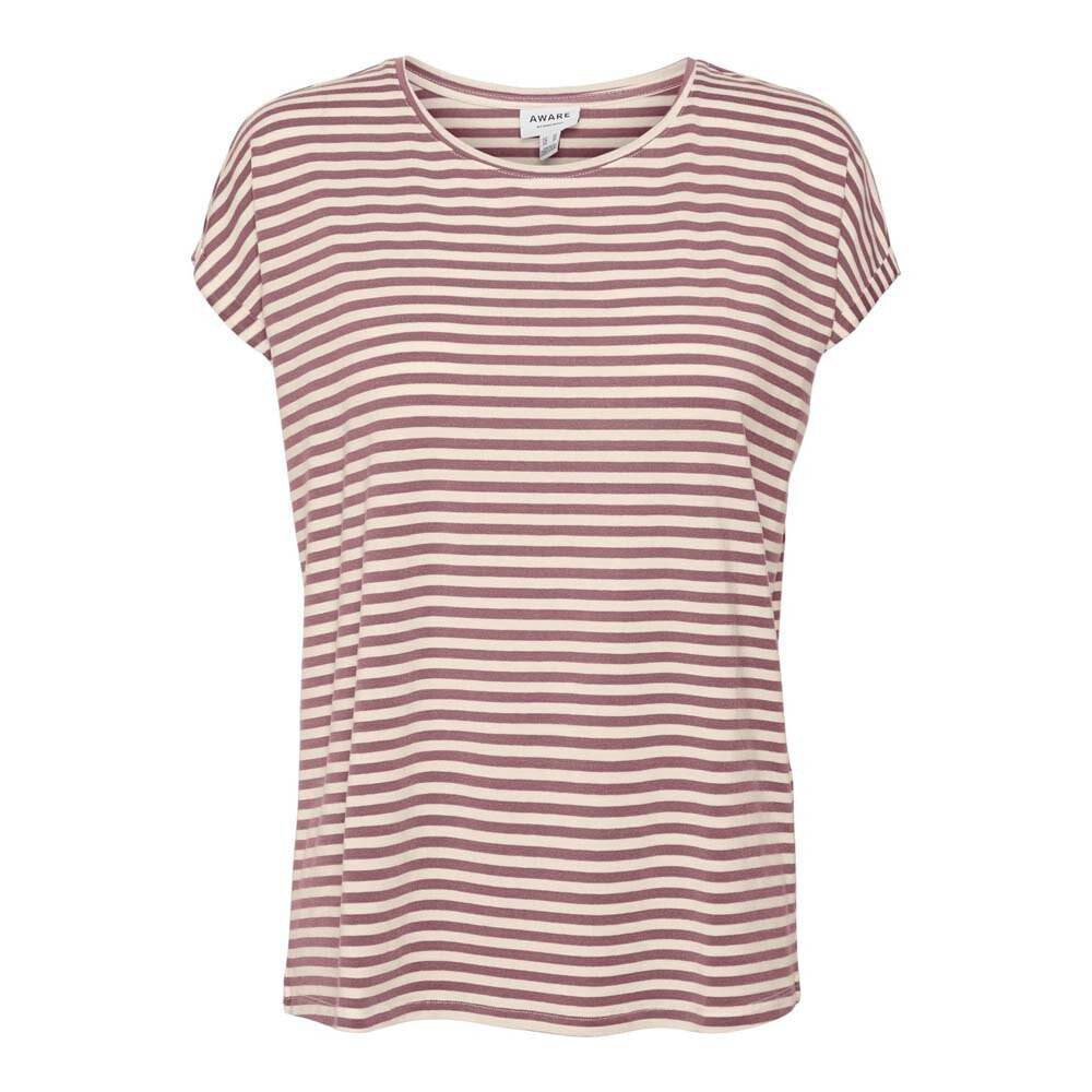 VERO MODA Ava Plain Stripe Short Sleeve T-Shirt