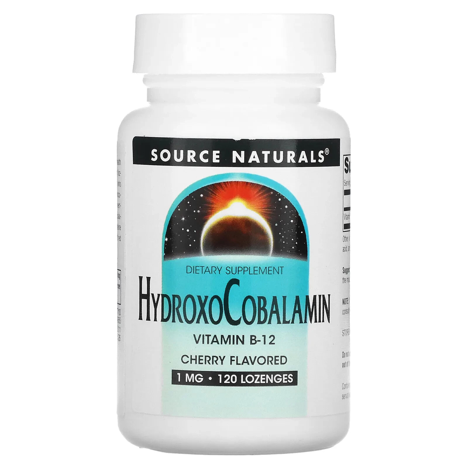 Source Naturals, HydroxoCobalamin, Vitamin B-12, Cherry, 1 mg, 240 Lozenge