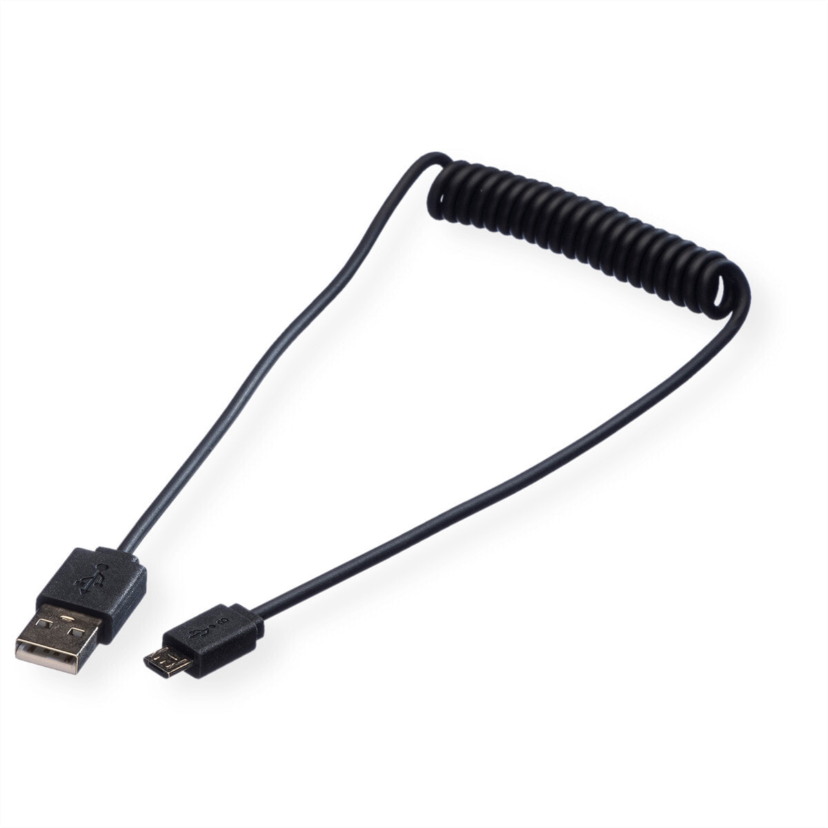 ROLINE USB 2.0 Spiral Cable, A - Micro B, M/M 1m USB кабель 11.02.8317