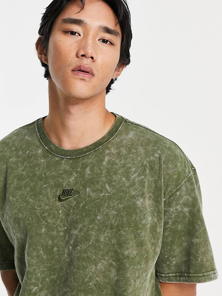 Nike – Premium – Oversize-T-Shirt in grüner Waschung