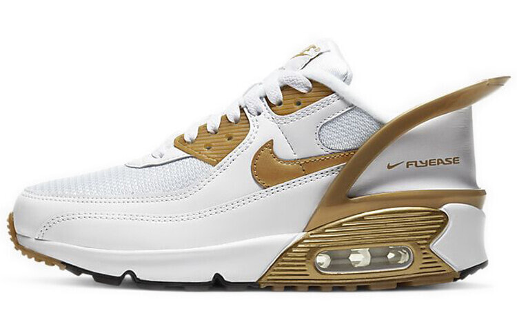 Nike Air Max 90 FlyEase 低帮 跑步鞋 GS 白金 / Кроссовки Nike Air Max 90 FlyEase GS CV0526-100