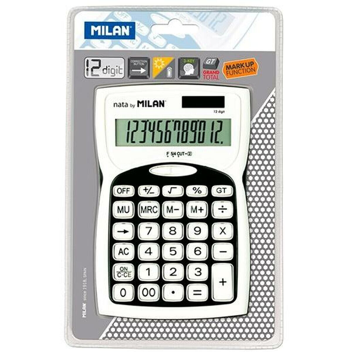 Calculator Milan White Black 15,2 x 10 x 3,7 cm