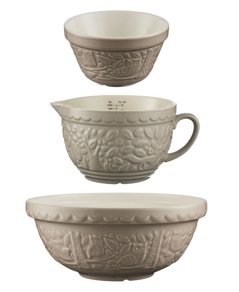 Mason Cash in the Forest Owl Mixing, Measuring and All-Purpose Bowls, Set of 3