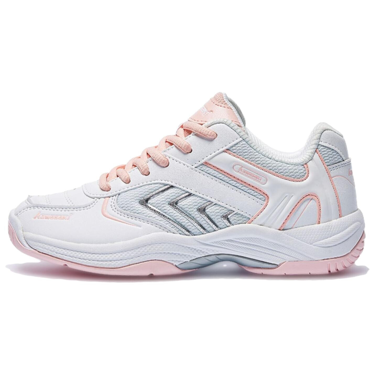 Kawasaki Wind-chasing Series Badminton Shoes Unisex Low-Top Pink White