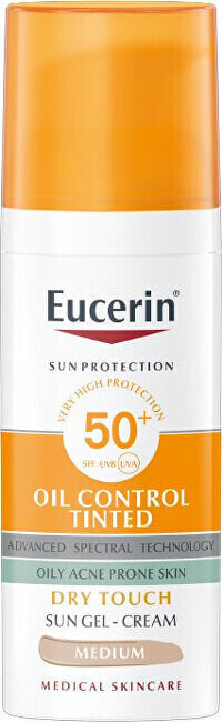Protective tinting and matting face gel cream SPF 50+ Sun (Oil Control Tinted Sun Gel-Cream) 50 ml