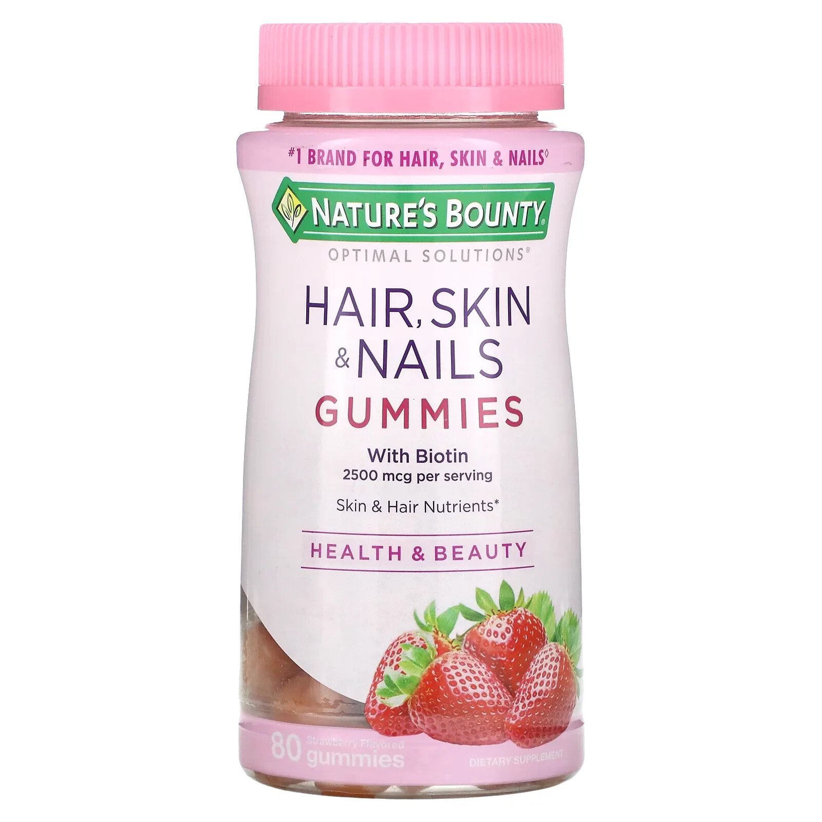 Hair, Skin & Nails Gummies, Strawberry, 140 Gummies