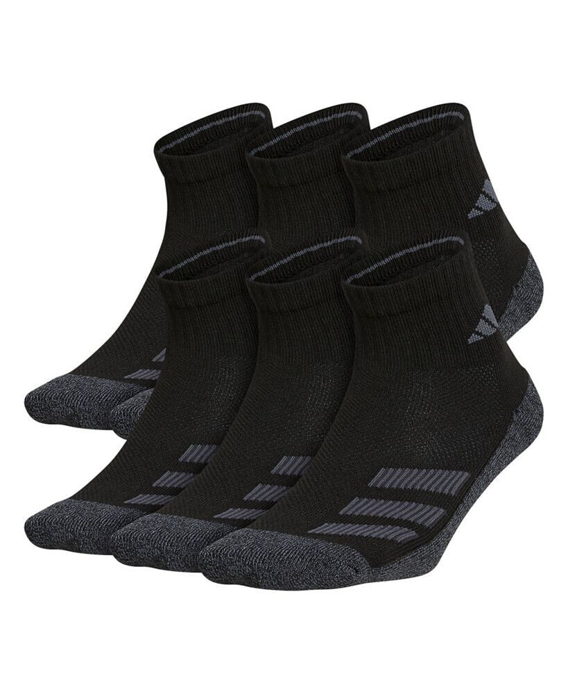 adidas big Boys Cushioned Angle Stripe Quarter Sock Pack of 6