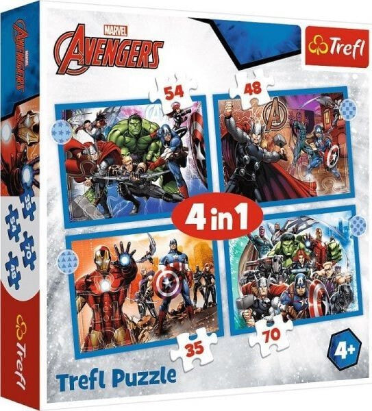 Trefl Puzzle 4w1 35,48,54,70el Odważni Avengersi. Avengers 34386 Trefl p8