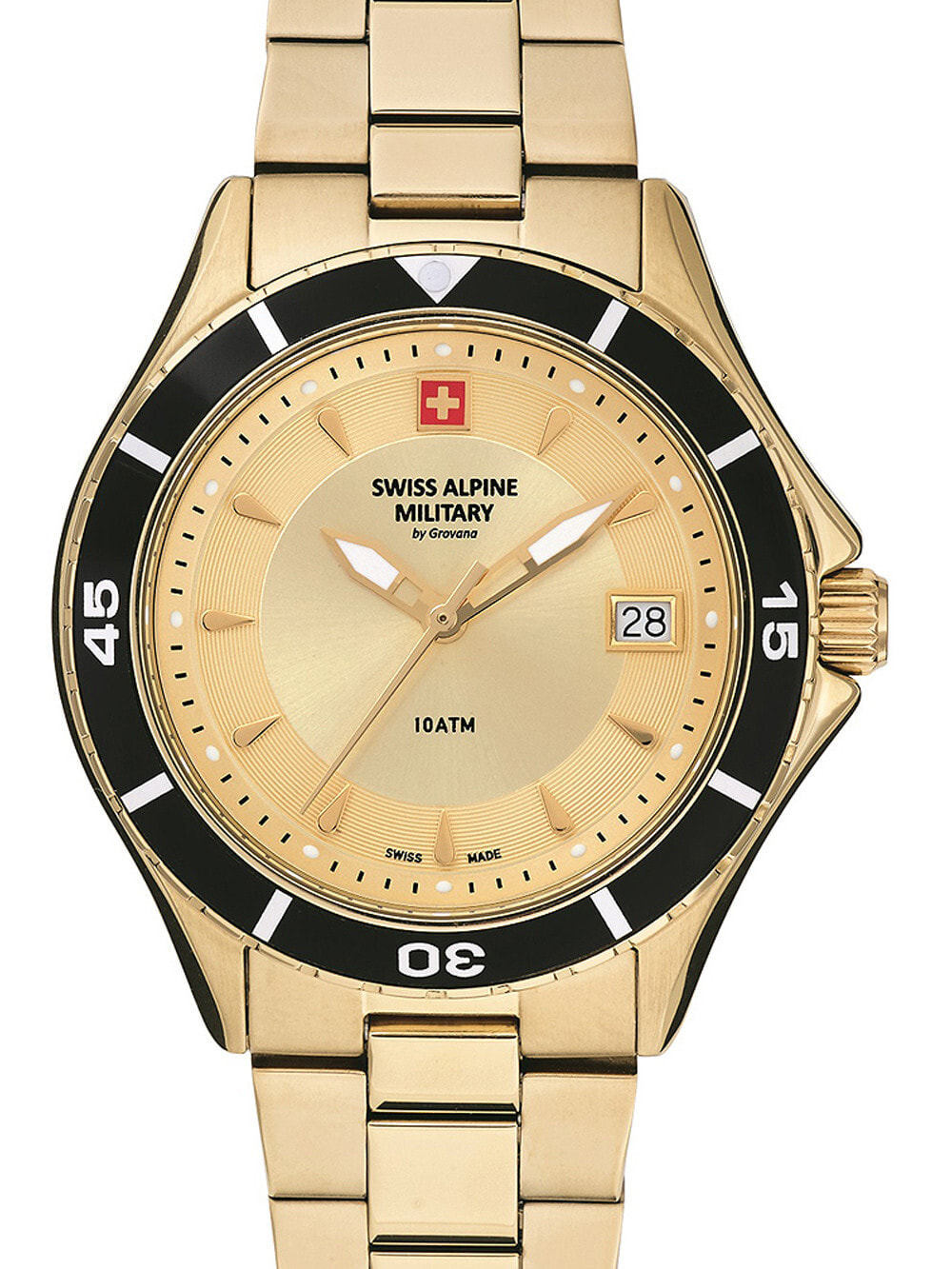 Унисекс часы аналоговые золотистые Swiss Alpine Military