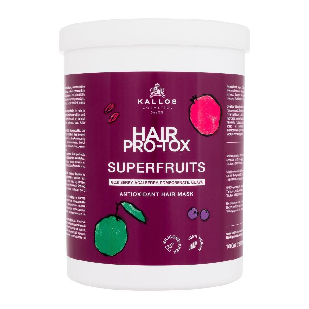 Kallos Cosmetics Hair Pro-Tox Superfruits Antioxidant Hair Mask 1000 ml haarmaske für Frauen