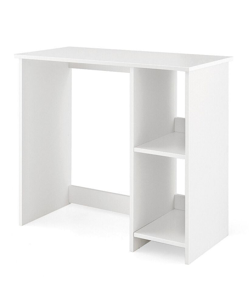 Slickblue 31.5 Inch Modern Home Office Desk with 2 Compartments-White