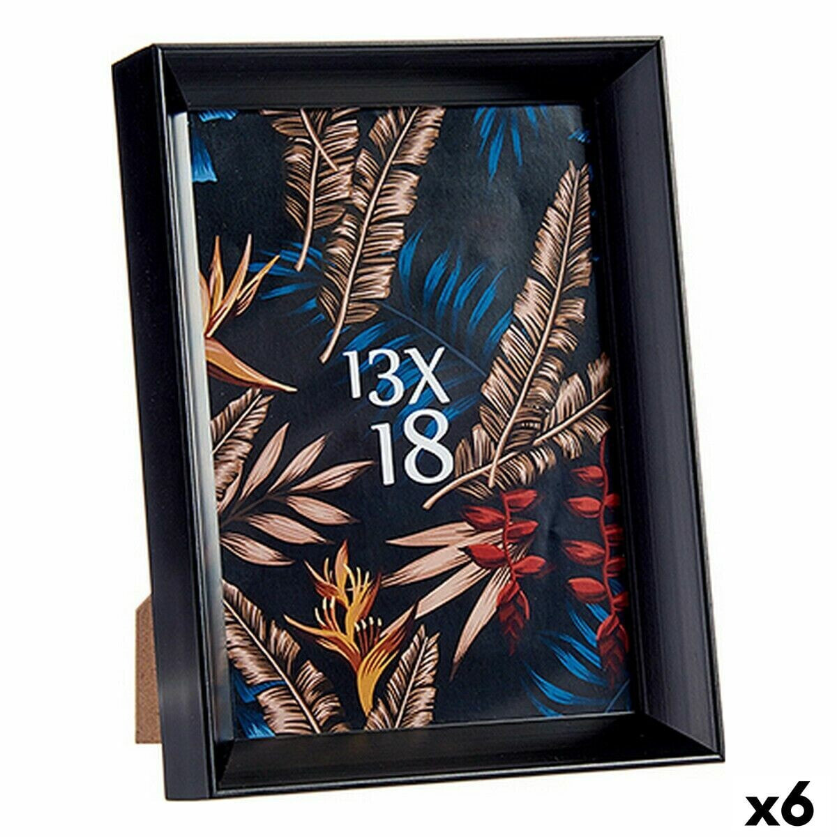 Photo frame 15,2 x 3,5 x 20,2 cm Black Plastic Glass (6 Units)