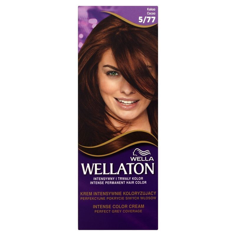 Wella Wellaton Hair Color 5/77 Стойкая крем-краска для волос, оттенок светло-коричневый коричневый интенсивный