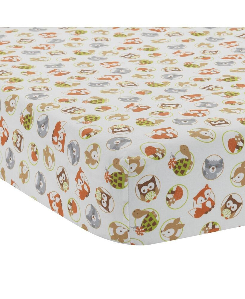 Friendly Forest Woodland Animals Baby Fitted Crib Sheet
