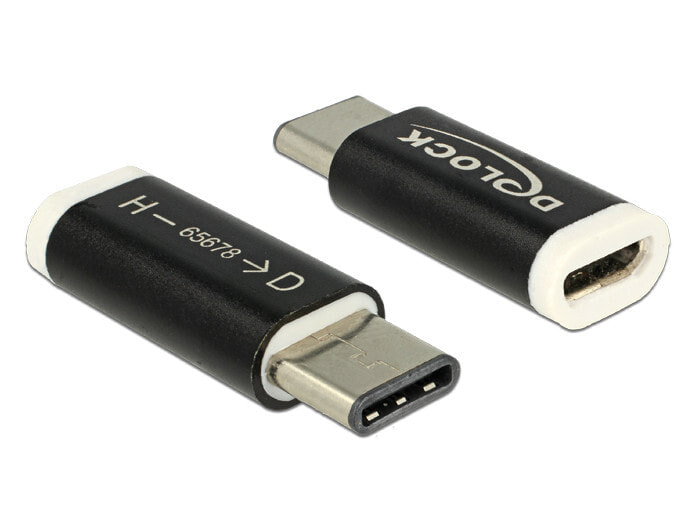 DeLOCK 65678 кабельный разъем/переходник USB 2.0-C USB 2.0 Micro-B Черный, Белый