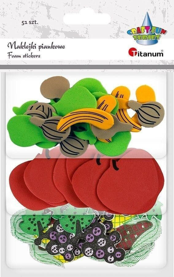 Декоративный элемент или материал для детского творчества Titanum Naklejki piankowe owoce, warzywa mix 51szt