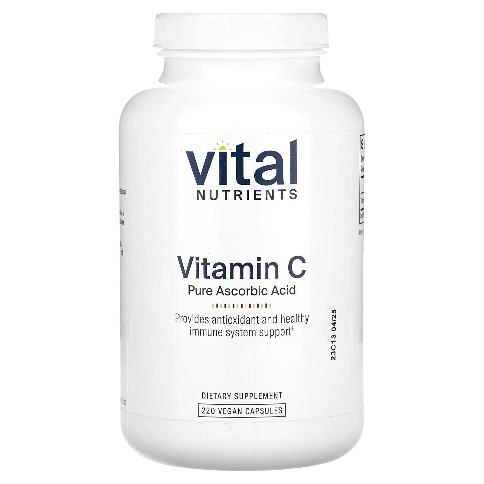 Vitamin C Pure Ascorbic Acid, 220 Vegan Capsules