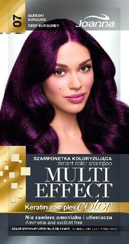 Joanna Multi Effect Instant Color Shampoo 07  Окрашивающий кератиновый шампунь, оттенок 07 глубокий бордовый 35 г