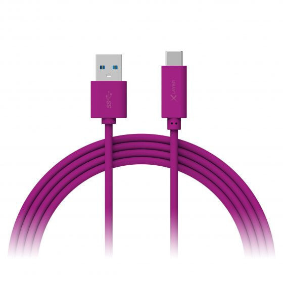 Xlayer 214352 - 1 m - USB A - USB C - USB 3.2 Gen 1 (3.1 Gen 1) - 5000 Mbit/s - Violet