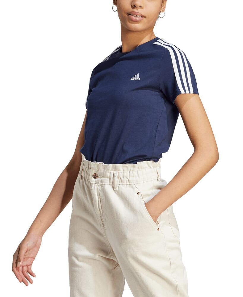 adidas women's Essentials Cotton 3 Stripe T-Shirt