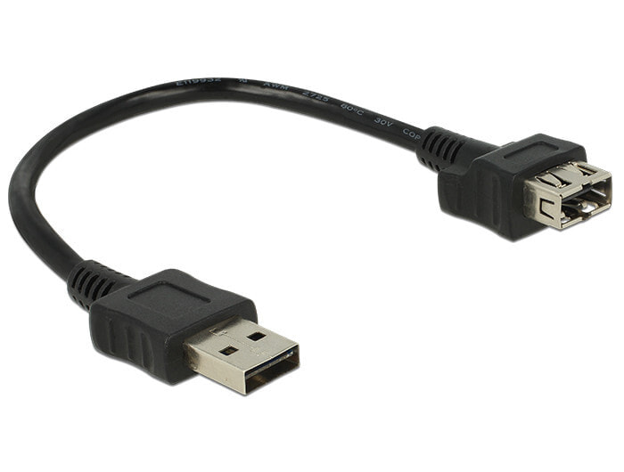 DeLOCK 0.2m 2xUSB2.0-A USB кабель 0,2 m 2.0 USB A Черный 83662