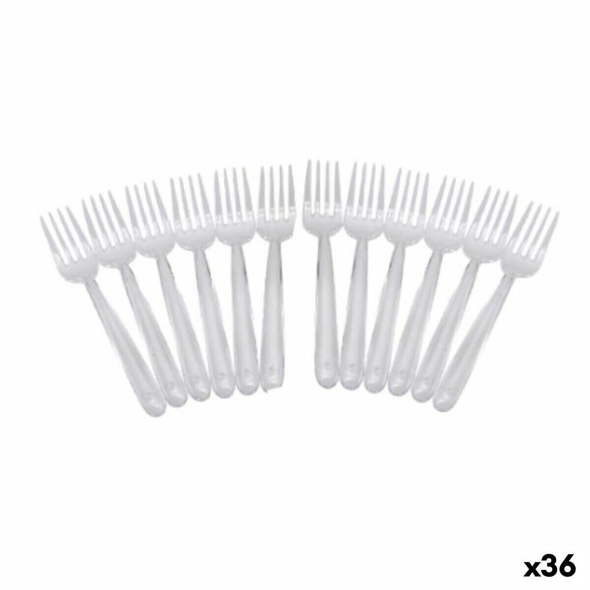 Reusable fork set Algon Transparent Plastic 36 Units