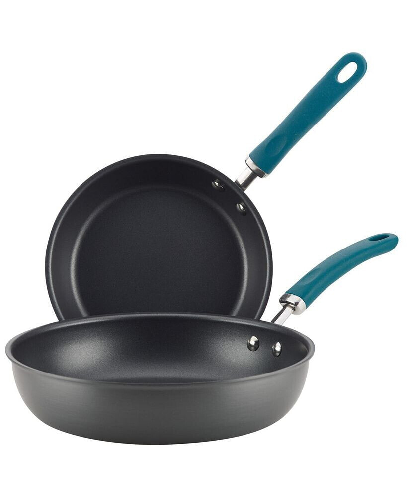 Rachael Ray create Delicious Hard-Anodized Aluminum Nonstick Deep Skillet Twin Pack, 9.5