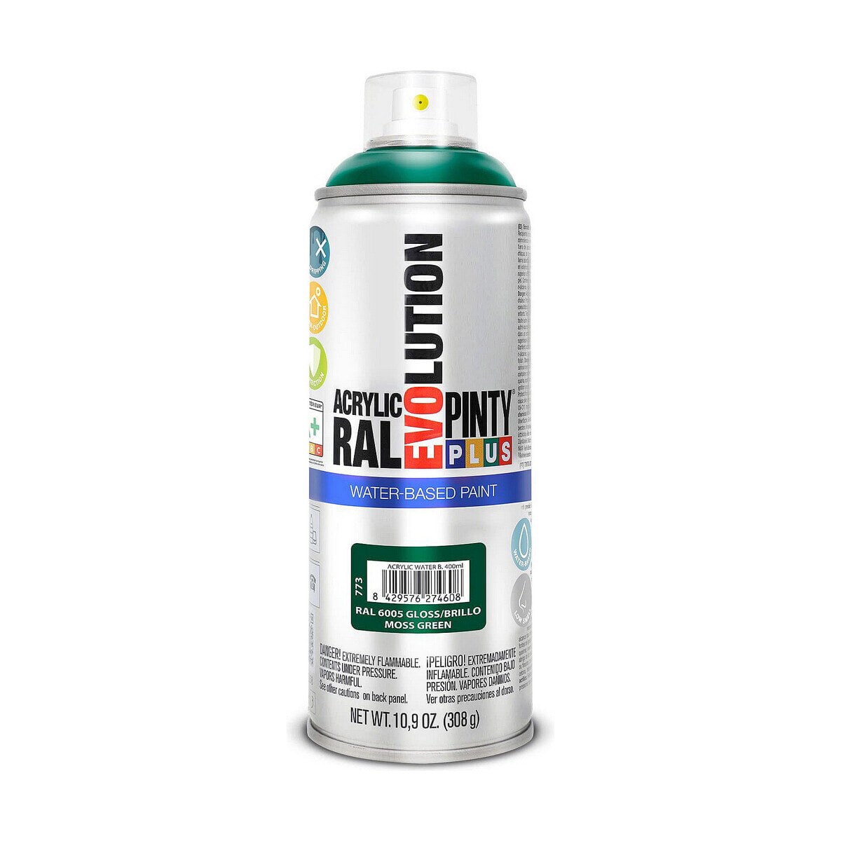 Spray paint Pintyplus Evolution RAL 6005 Water based Moss Green 400 ml