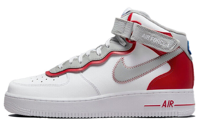 Nike Air Force 1 Mid Athletic Club 休闲 防滑透气 中帮 板鞋 男款 白红色 / Кроссовки Nike Air Force DH7451-100