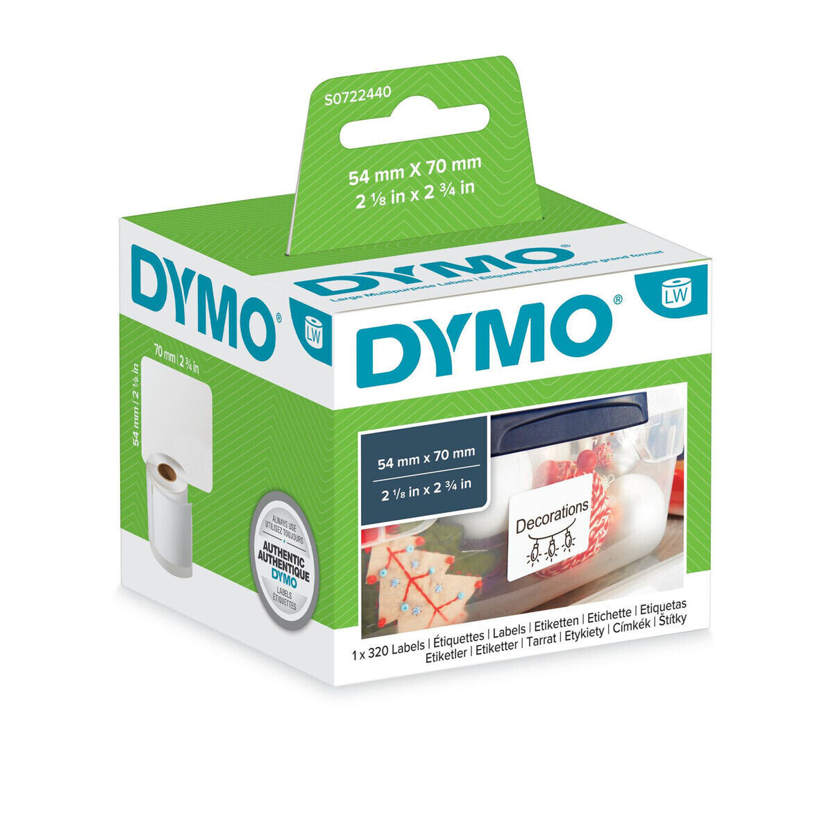 Laminated Tape for Labelling Machines Dymo S0722440 White